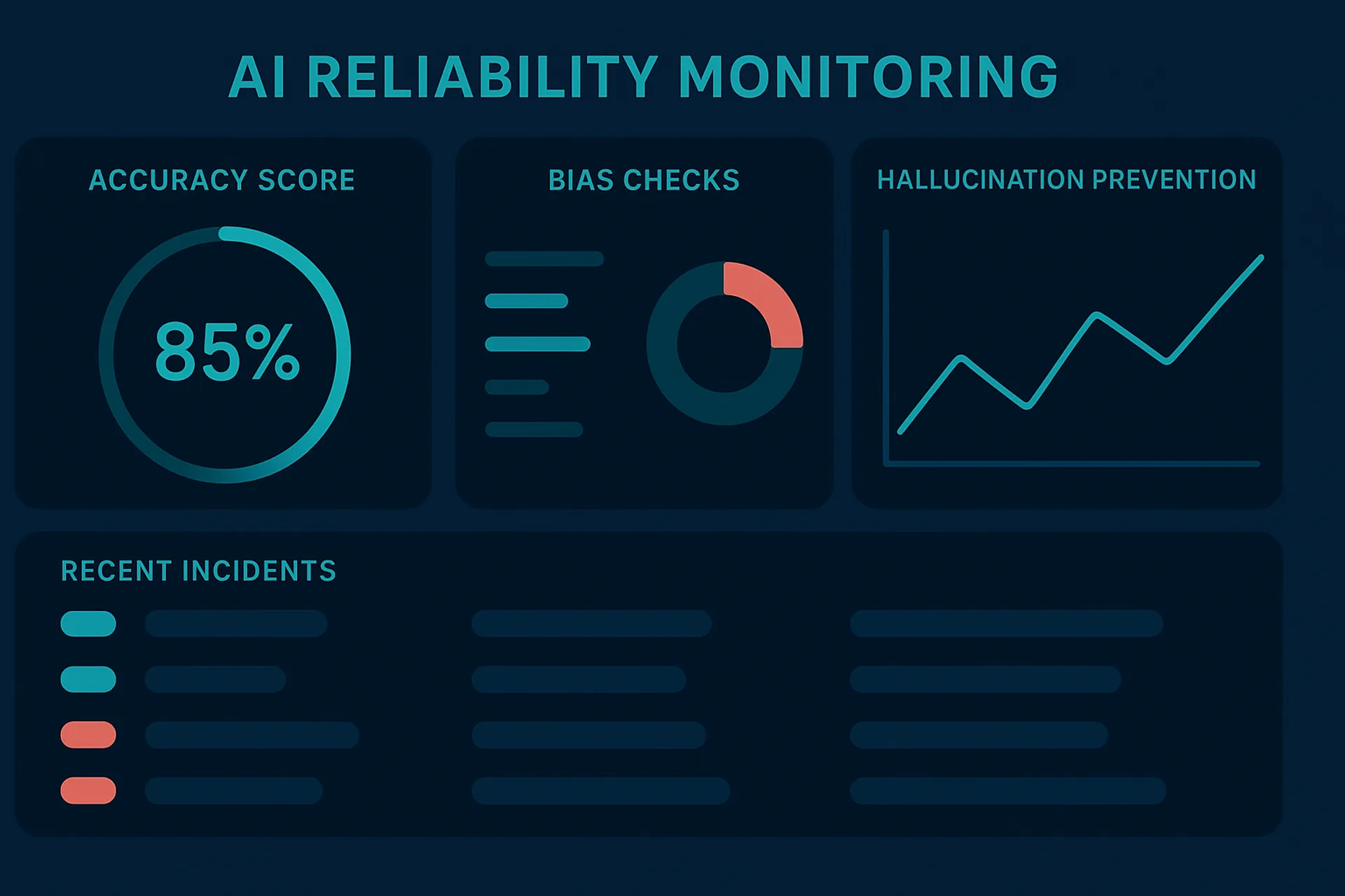 Redbridging monitoring dashboard showing AI workflow health and alerts